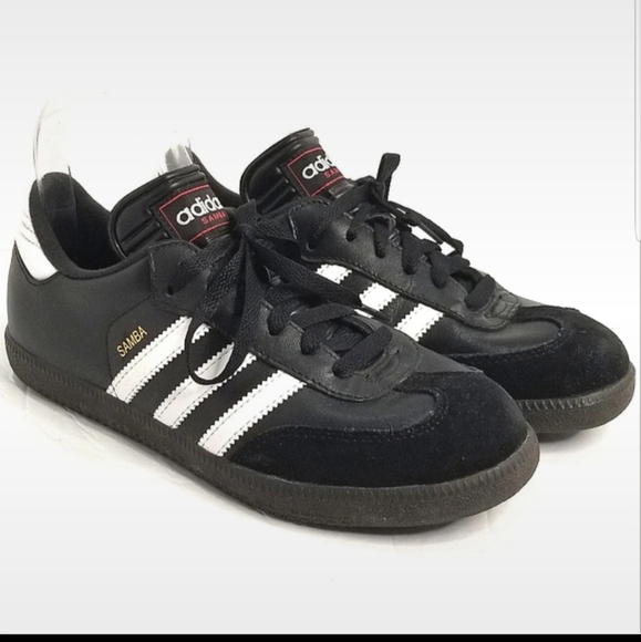 Adidas Mens Samba Classic- Black Leather Laced Athletic/Soccer Shoes- Size 5.5 - Picture 1 of 6